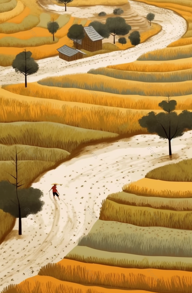 春分一个农民伯伯在水田里插秧壁纸插画,插画/手绘图,插画/手绘图库,插画/手绘图下载,插画/手绘